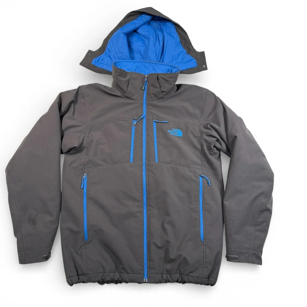 The North Face Apex Elevation Jacket Mens Medium Grey Hooded Insulated Windproof